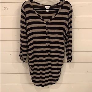 Motherhood maternity black and beige striped top